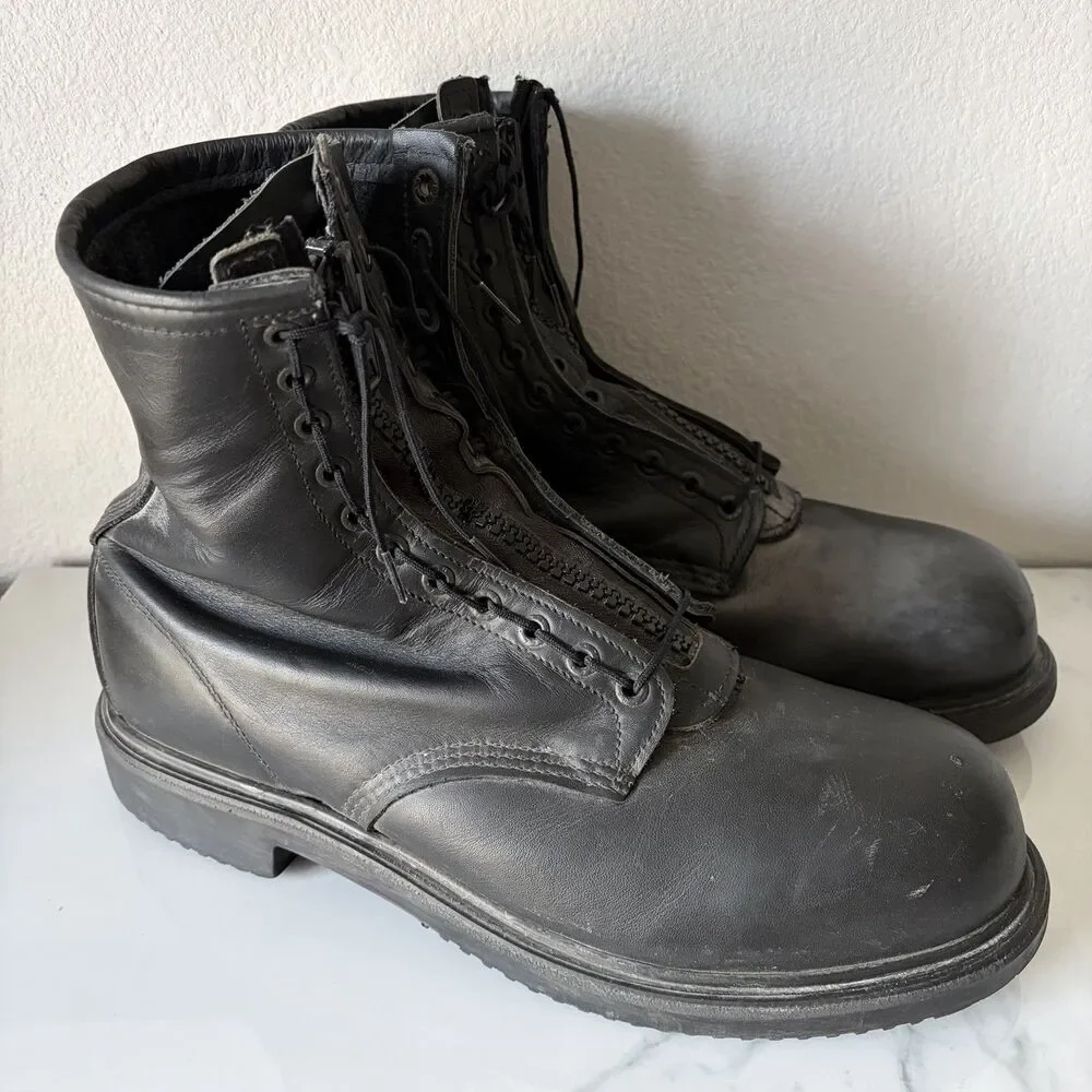 vintage Red Wing 4473 8-inch black leather firefighter work boots Size 13